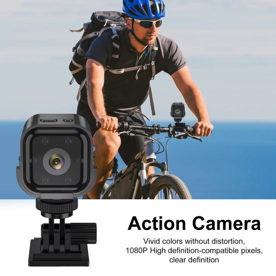 

Wi-Fi Бездротова камера Вбудований мікрофон 1080P HD-сумісна Домашня камера безпеки нічного бачення Портативна міні-камера для активного відпочинку на відкритому повітрі срібло сірий колір