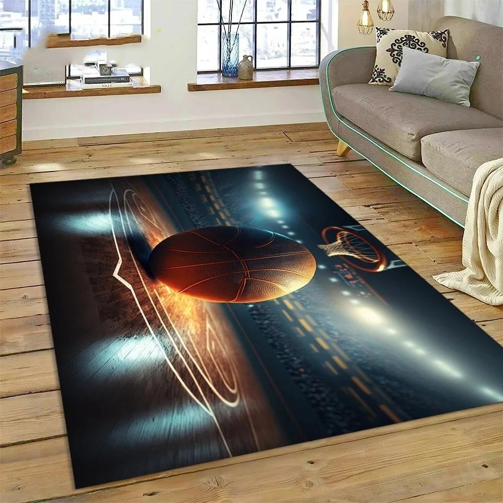 Basketball Court Frame Carpet for Children Bedroom Cartoon Kid Crawling Play Rug Non-slip Doormats Living Room Decor Floor Mat