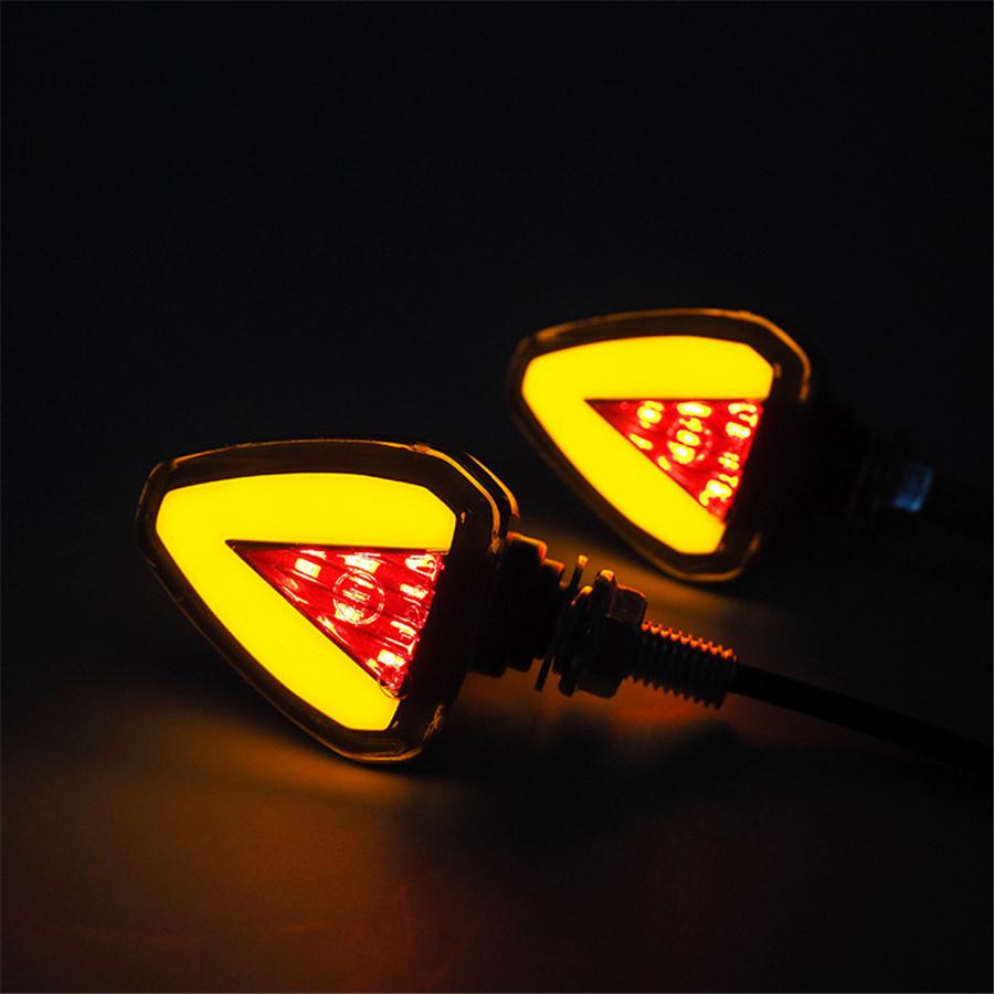 2x 12V Scooter Moped Motorcycle LED Turn Signal Light Indicator W/ Red Stop Lamp