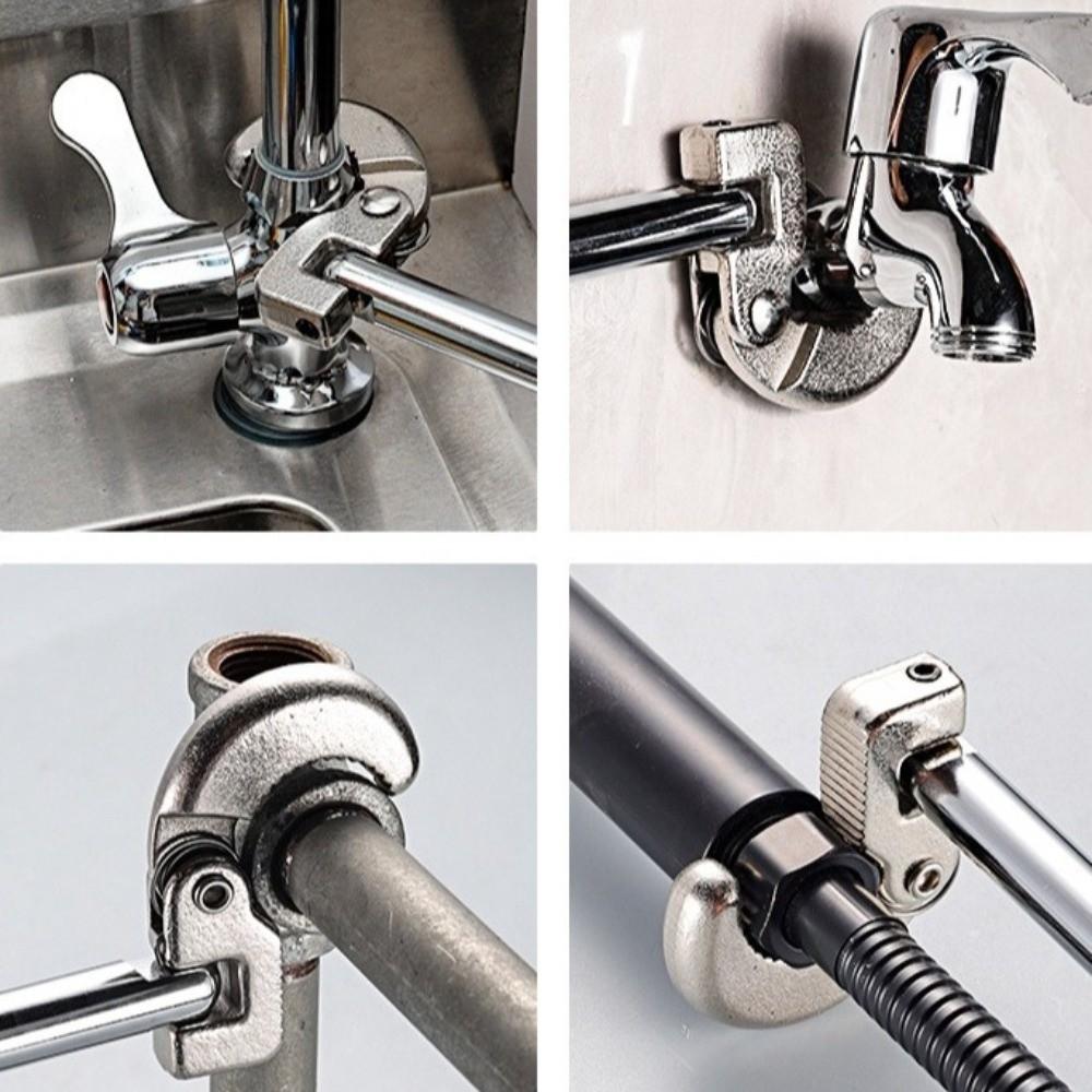 Useful Adjustable Head Basin Wrench Carbon Steel Multi-Functional Sink Wrench Plumbing Tool Drain Installation