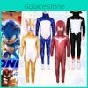 Sonic The Hedgehog Cosplay Bodysuit In Milk Silk For Game Character Role Play