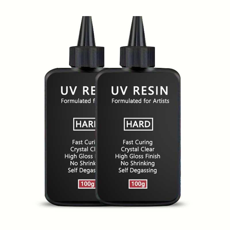 Crystal Clear Hard UV Resin Upgraded Formula Ultraviolet Fast Curing Resin for Jewelry Making, Hard Transparent Solar Cure Resin