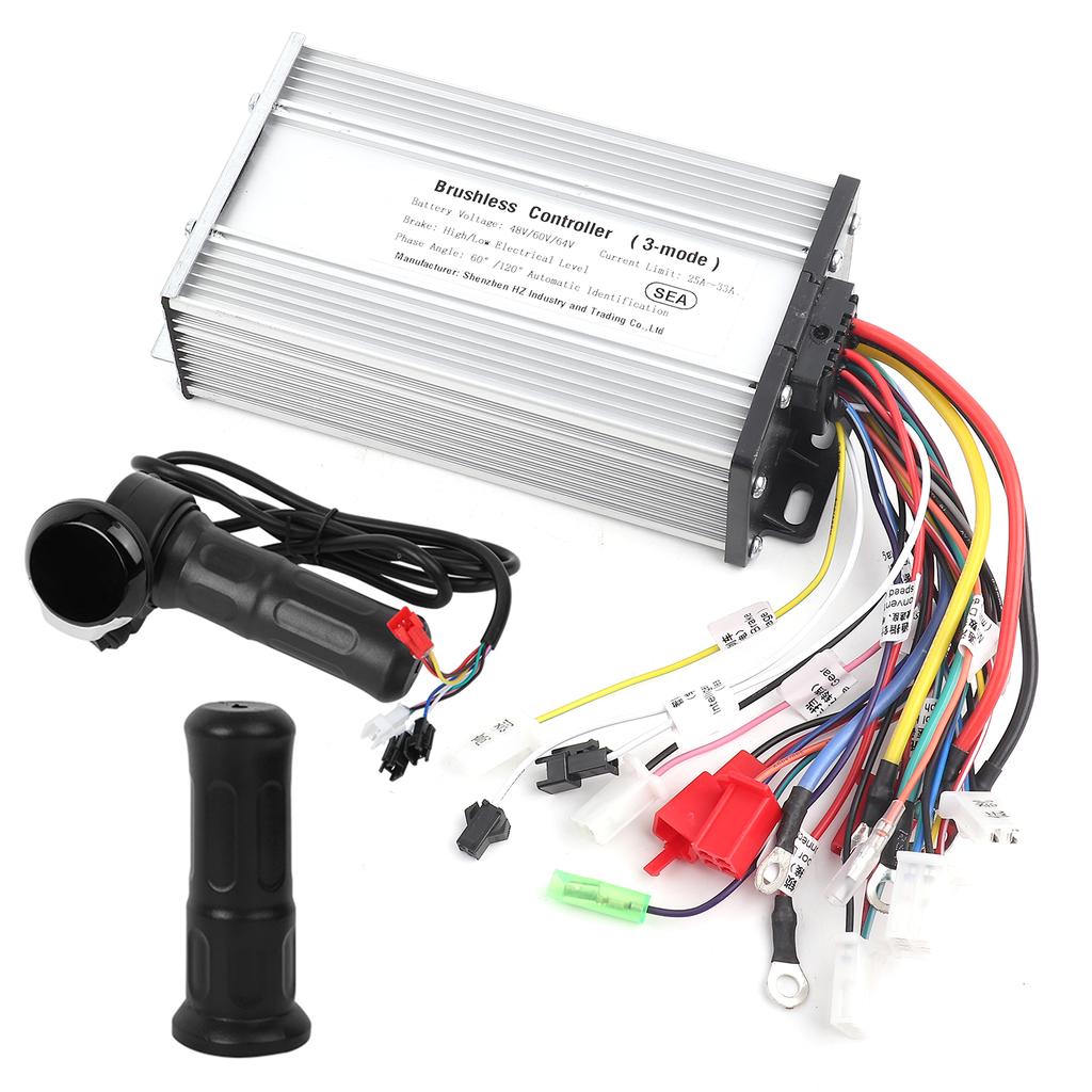 LCD Display Throttle Grip with 12 Tube Sinusoid 48v 60v 64V Electric Bike Controller for EBike