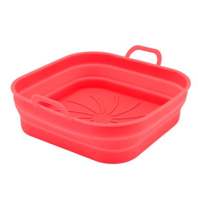 20.5cm Airfryer Liners Vierkant Opvouwbaar Vaatwasserbestendig Siliconen Airfryer Pot Mand Voor Vervanging