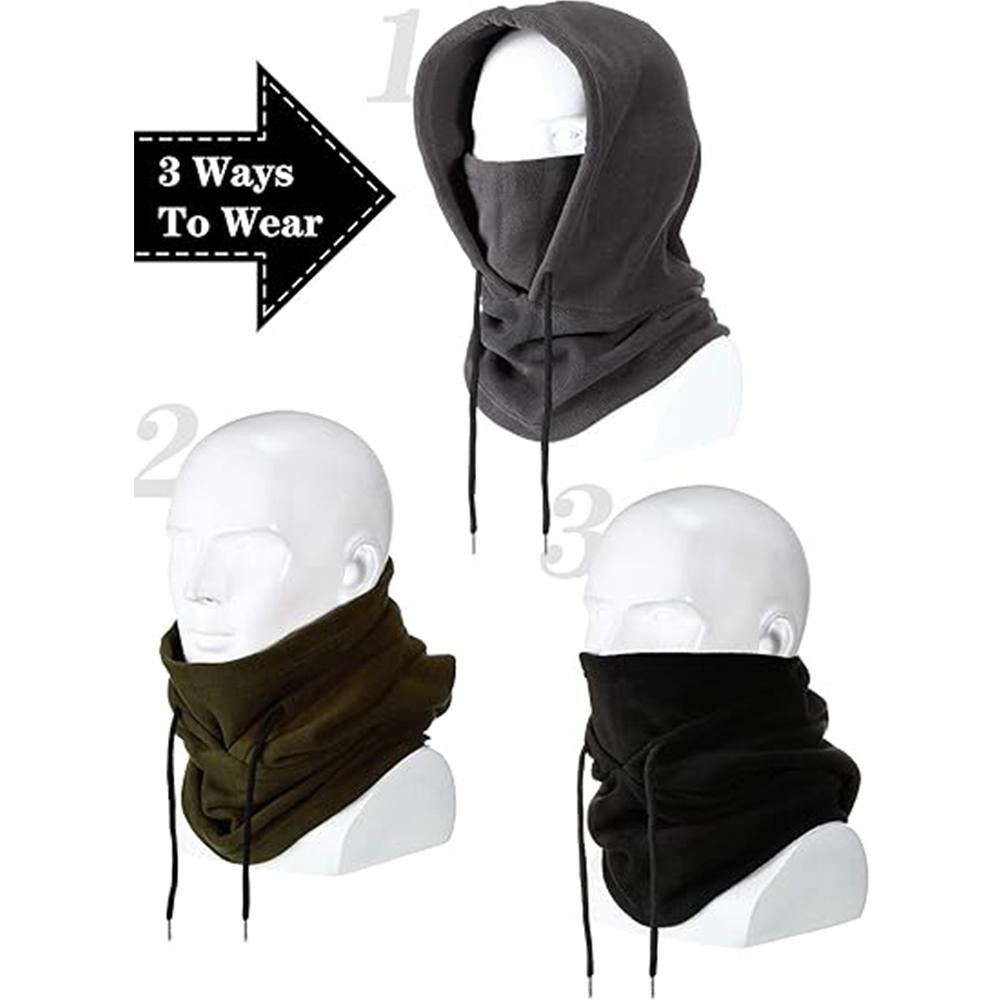2Pcs Balaclava Windproof Winter Face Mask Warm Fleece Ski Mask for Men and Women Cold Weather Motorcycle Bike Cycling Neck Warmer