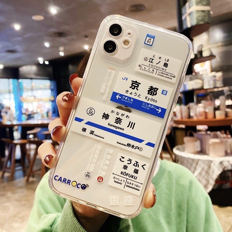 Japanese Tags For Apple IPhone 14 15 16 Pro max Phone Case Kyoto Osaka 13 14 Pro New 12 13 MINI Transparent Anti Drop Cover