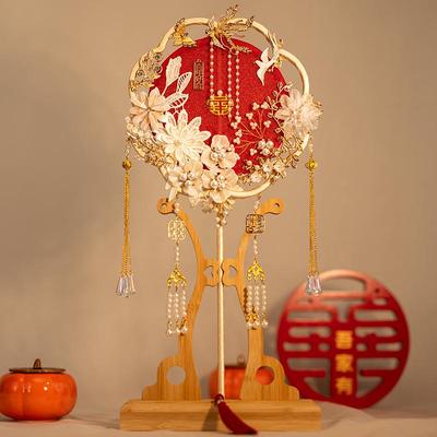 Handmade Chinese Xiuhe Bridal Fan: Ancient Style Wedding Gift
