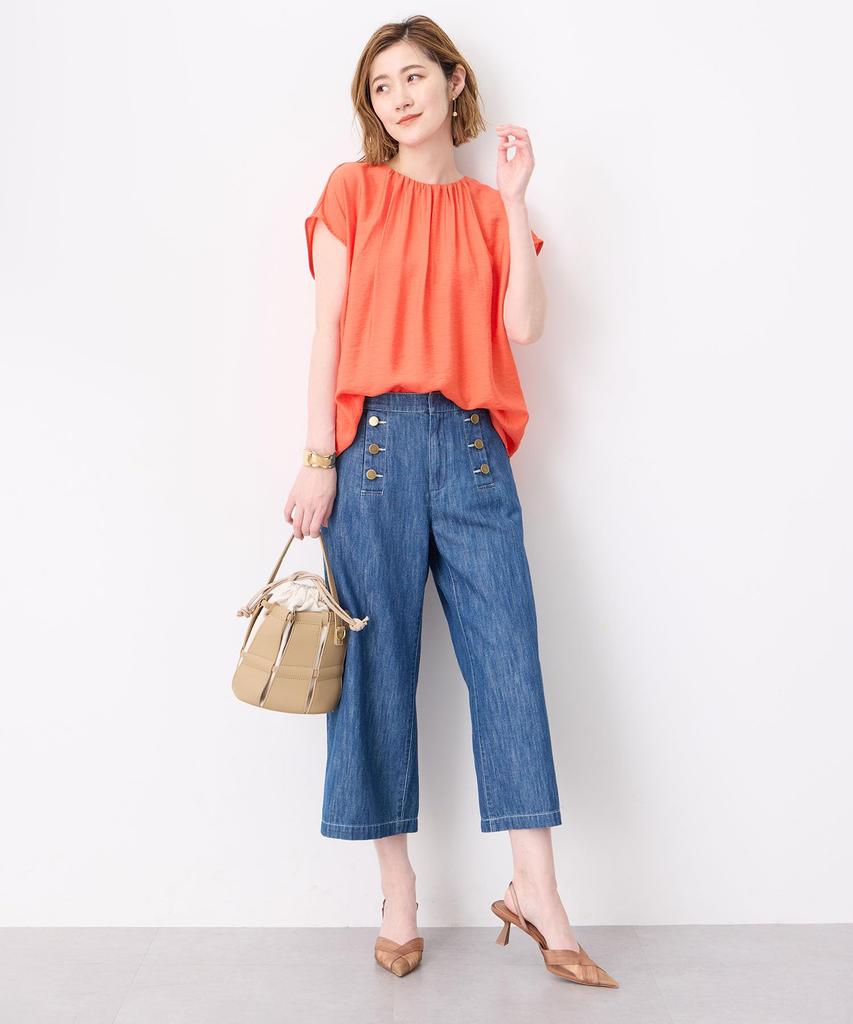 Petit Honfleur Gathered Blouse Orange Women's 523277,