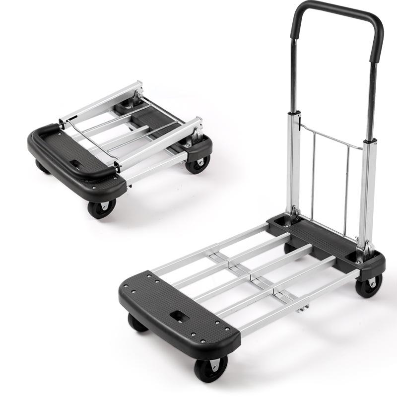 Foldable Four-Wheel Silent Portable Cart for Luggage and Cargo Small 2140