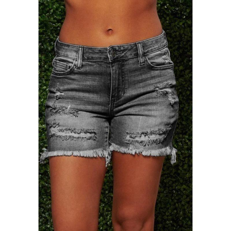 Summer Vintage Casual Plus Size Jeans Shorts Women Fashion New Tassels Ripped Jeans Shorts Female Elegant Mid Waist Denim Short Pants 24658