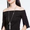 Trendy Sweater Long Necklace For Women Distinctive Geometric Style Crafted From Titanium Steel
