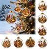 Winterurlaub Hängende Anhänger Weihnachtsbaum Kristallkugel Anhänger mit LED-Licht, Eingebautes weihnachtliches Ornament-Muster-Design, Acryl