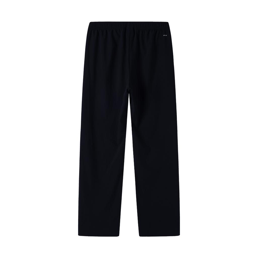 Li-Ning Solid Color Embroidered Logo Comfortable Versatile Casual Sports Pants Men bottoms Black AYKW829-1