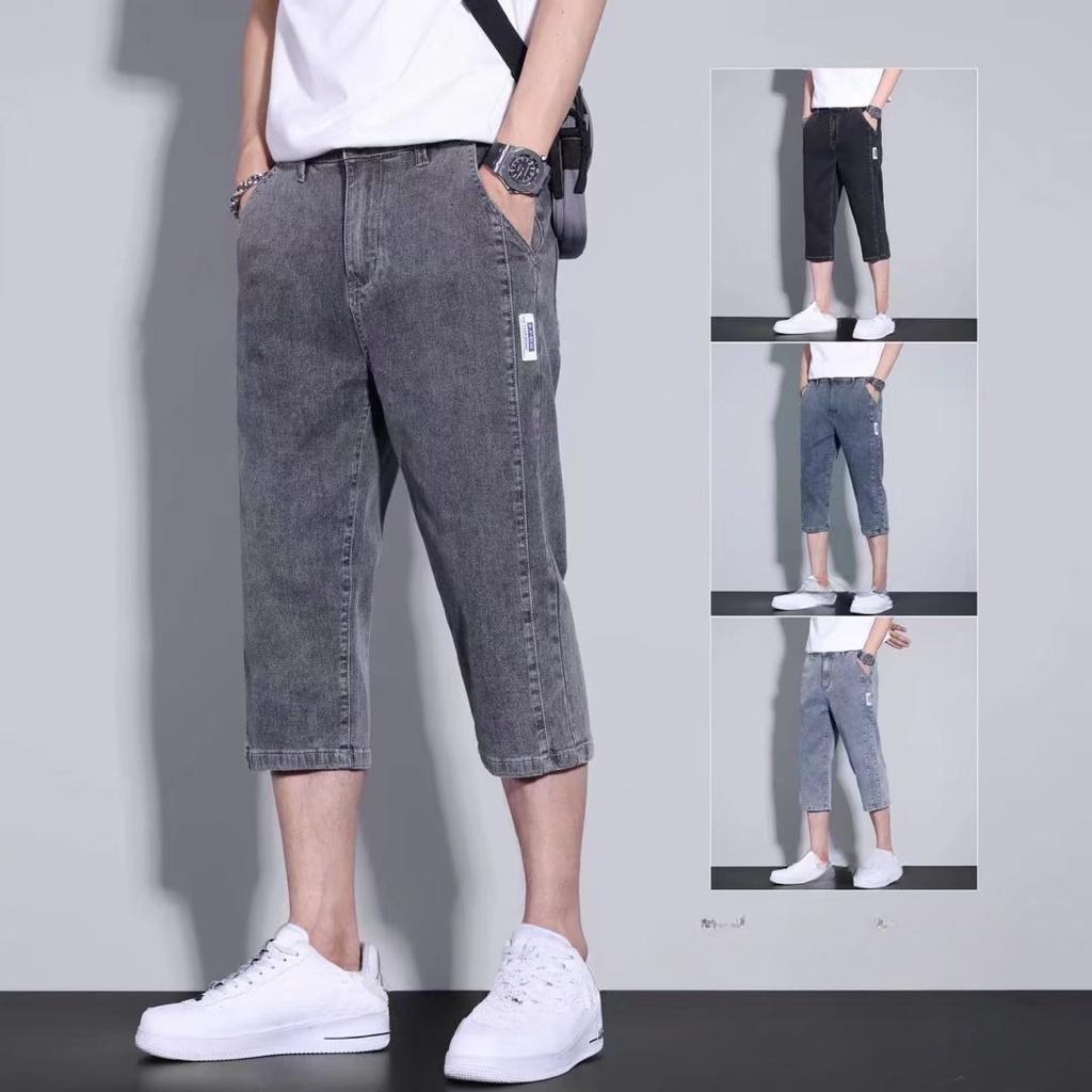 Pantaloni scurți din denim Seven pentru bărbați, de vară, subțiri, largi, casual, drepți, modă pentru bărbați, călătorie, birou