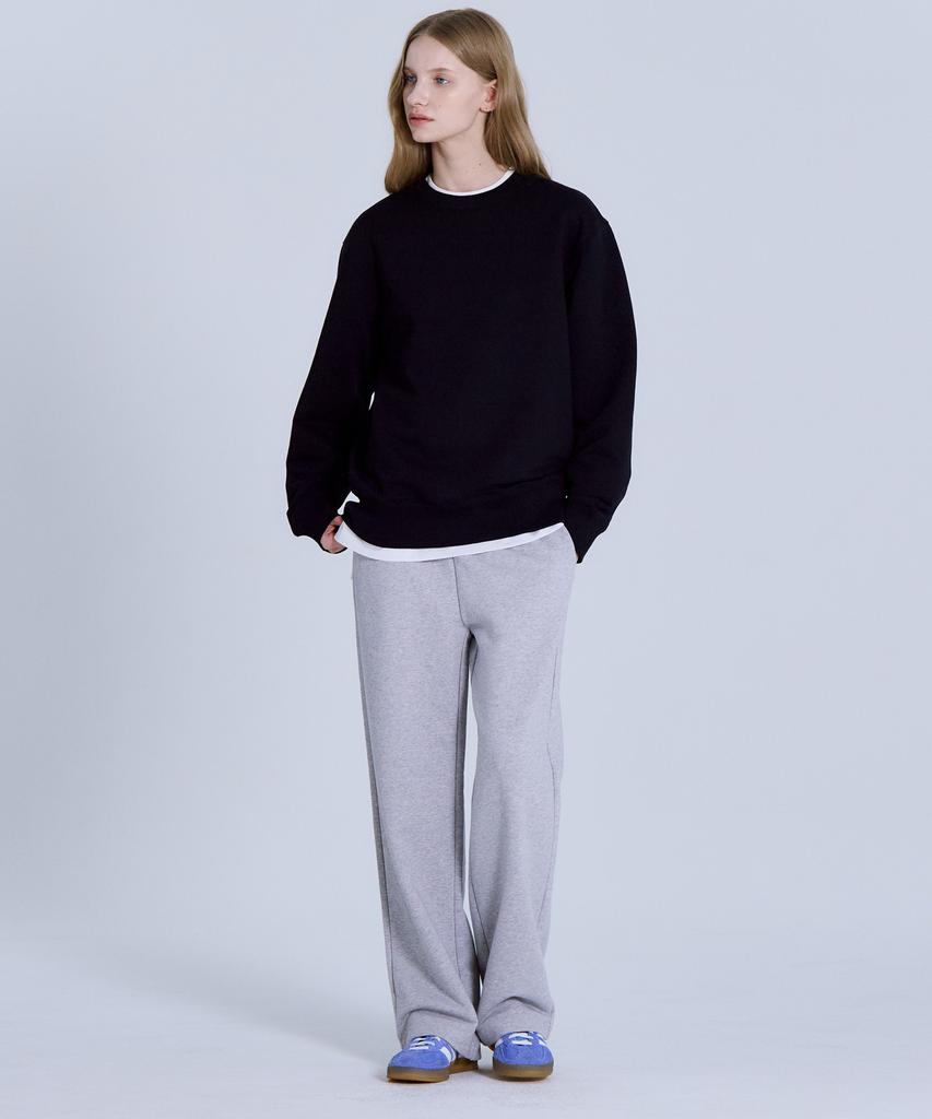Basic House Women'S French Terry Relaxed Fit Sweatpants Melange Grey Lapt0203