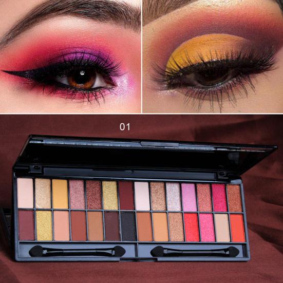 CmaaDu 28 Colors Matte Pearlescent Eyeshadow Palette Non Smudge Lasting Cosmetic