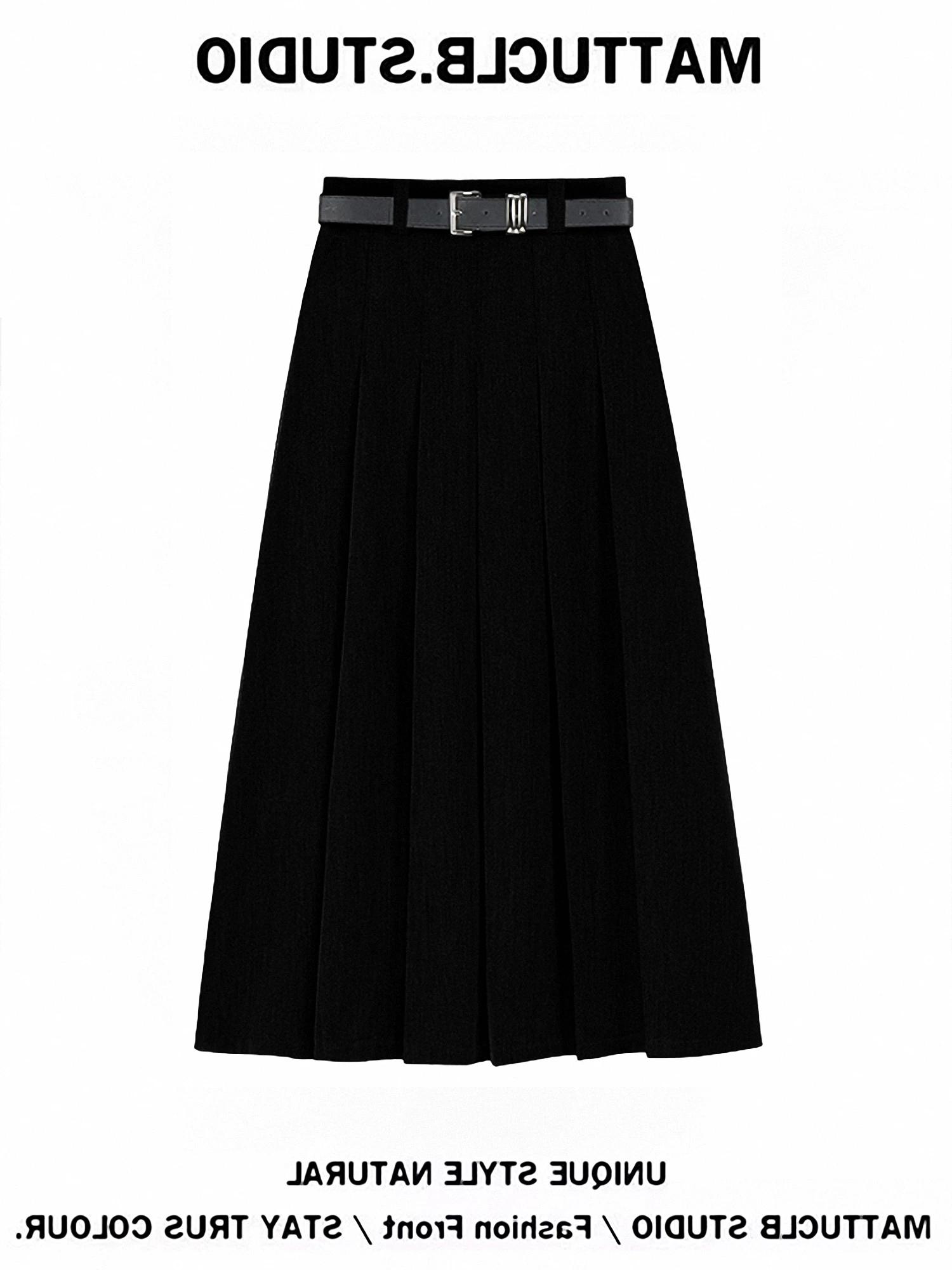 mm Gray Fat Sister Covering Pleated A- line Skirt Suit L