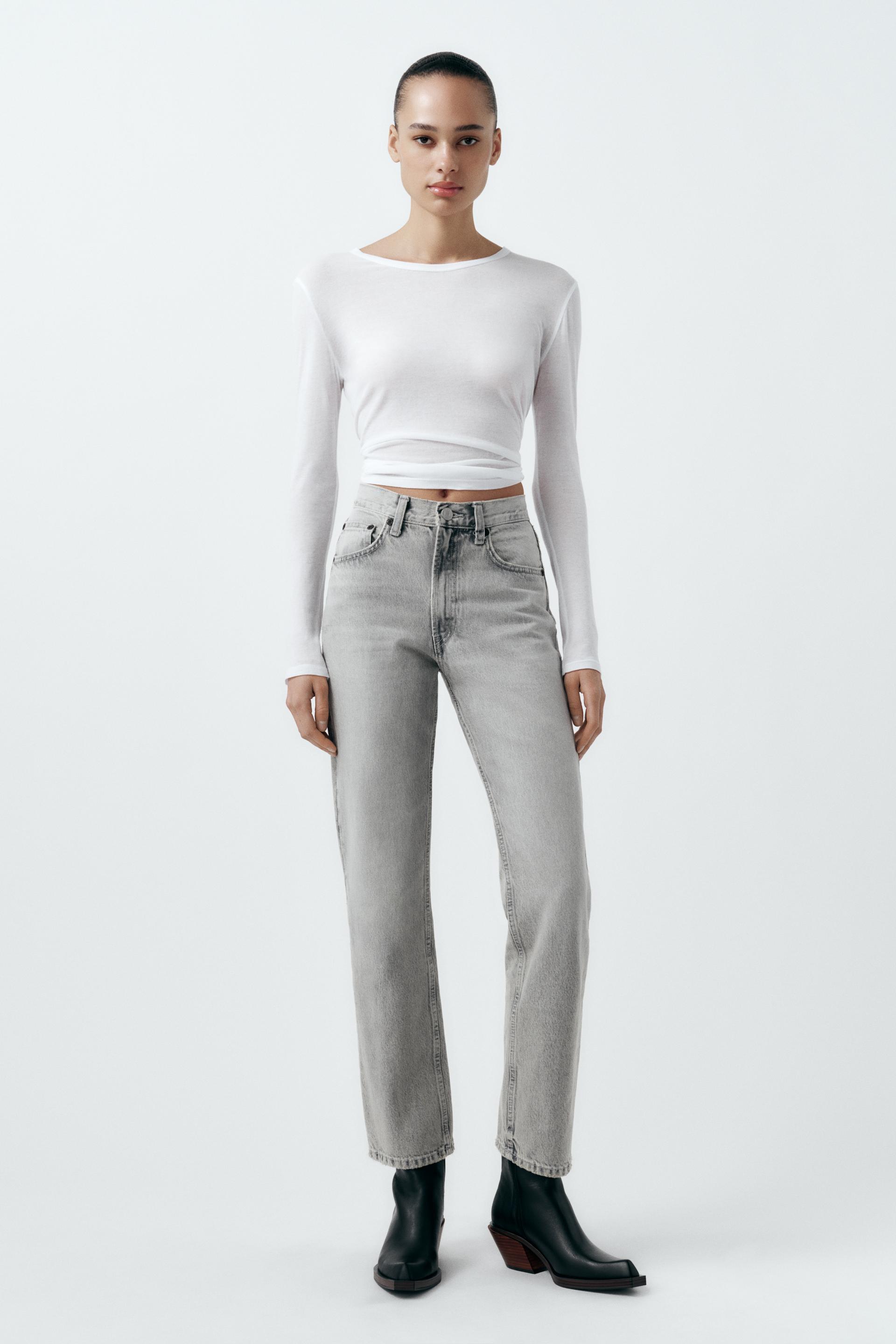 

ДЖИНСЫ TRF ПРЯМОГО КРОЯ С ВЫСОКОЙ ПОСАДКОЙ