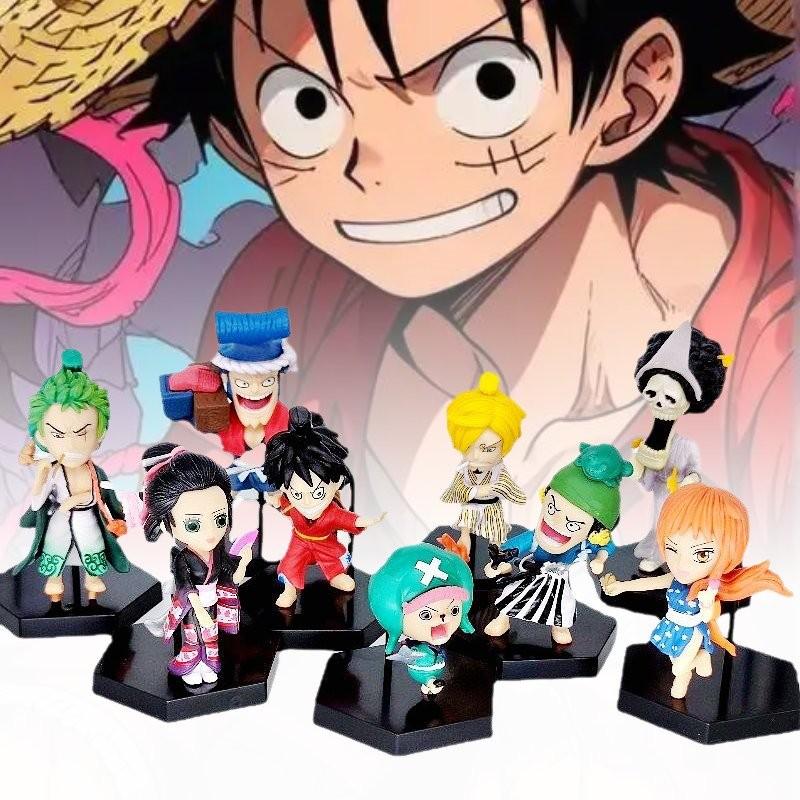 9pcs One Piece Role Pvc Toy Model Desktop Decoration Children Gift Christmas