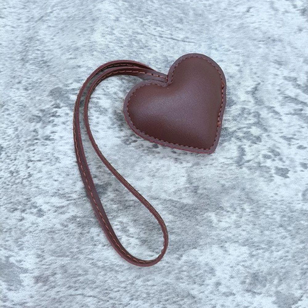 Car Keyring Heart Keychain PU Leather Bag Pendant Multi-color PU Leather Hanger  Women