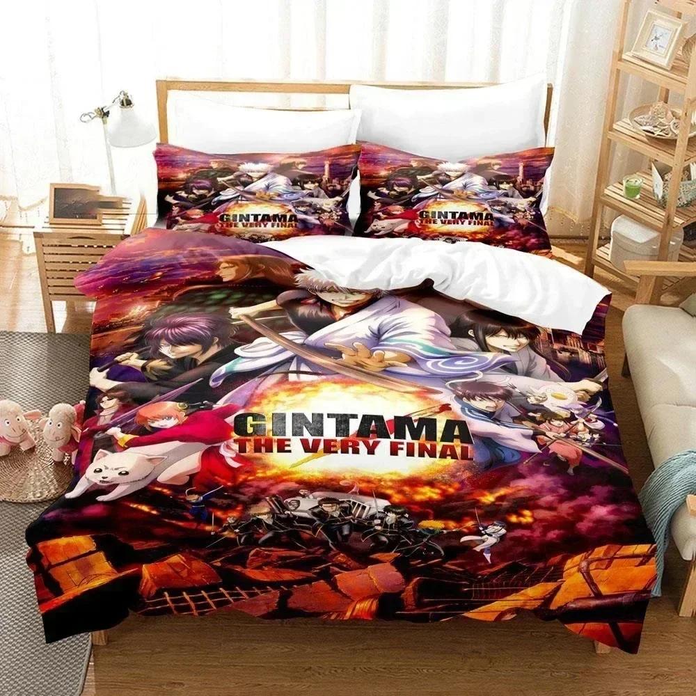 3D Gintama Bedding Set Anime Gintoki Sakata Bedding Set Printed With Pillowcase Duvet Cover Soft Queen King Size Bedclothes Home