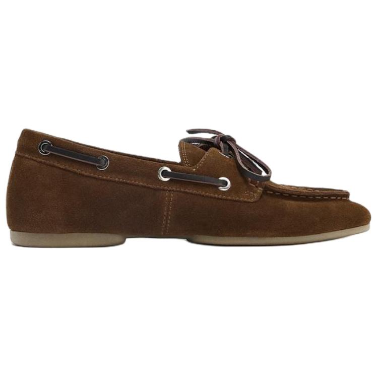 Zara Fashion Trend Sailing Shoes Women Shoes Brown 2512610700