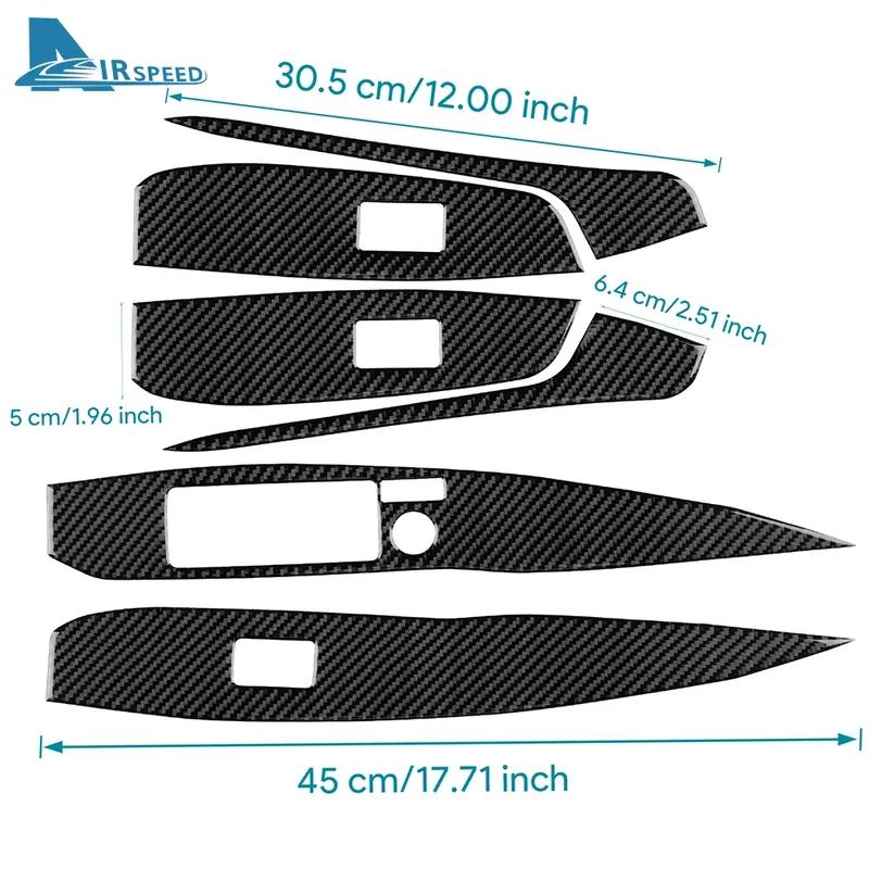 Real Soft Carbon Fiber For Toyota Camry 2018      2024 LHD RHD Car Window Lift Button Switch Panel Trim