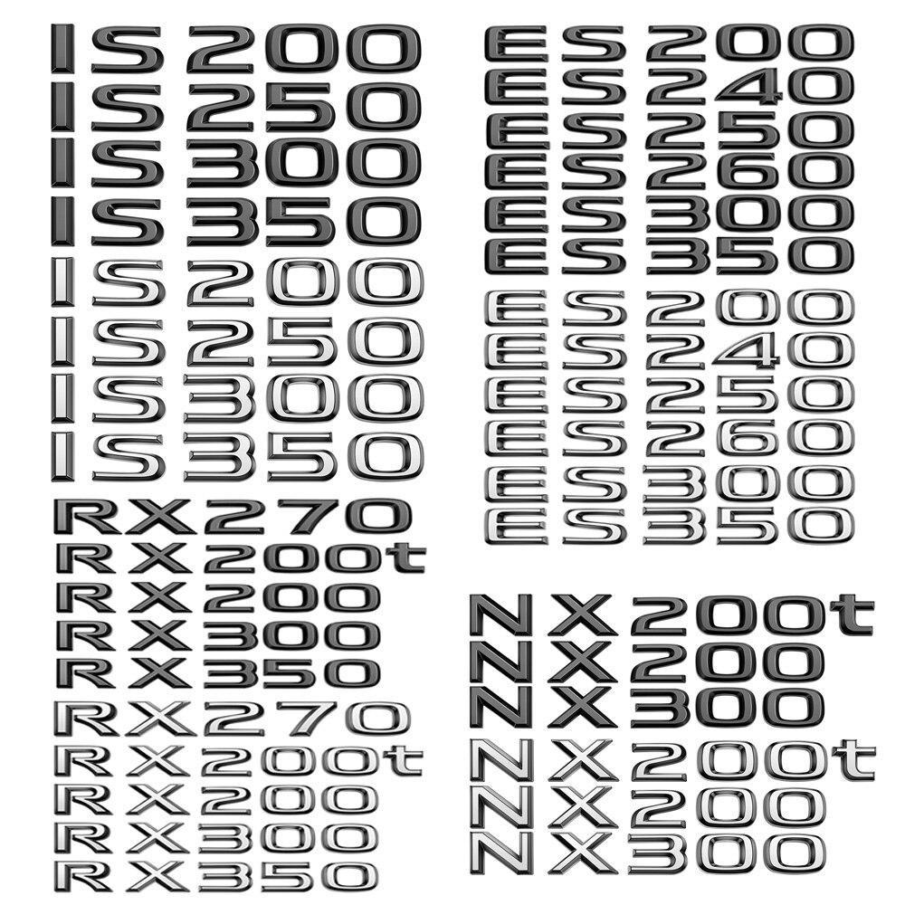 3D ABS Letters Car Rear Trunk Emblem Badge Sticker Car Logo Styling Sticker IS200 чёрный