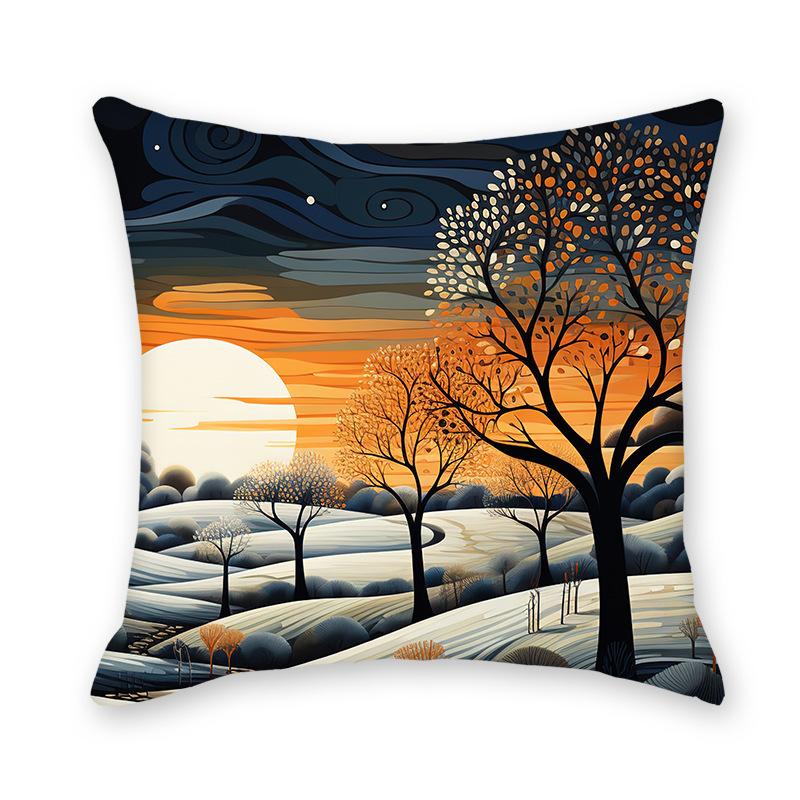 

New Abstract Starry Sky Home Sofa Waist Pillow Cover Bedside Sofa Imitation Super Soft Waist Pillow Cover linen-45x45cm double-sided [without pillow core]