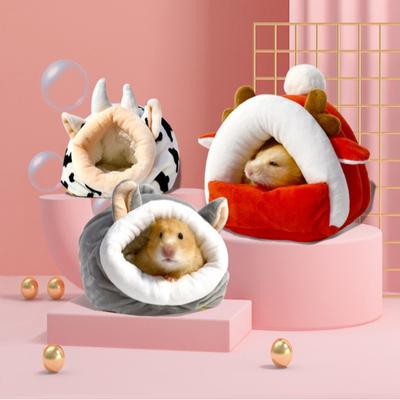 1pc Small Pet Nest Hamster Golden Bear Sugar Glider Warm Cotton Nest Winter Sleeping Shelter House All Season Universal