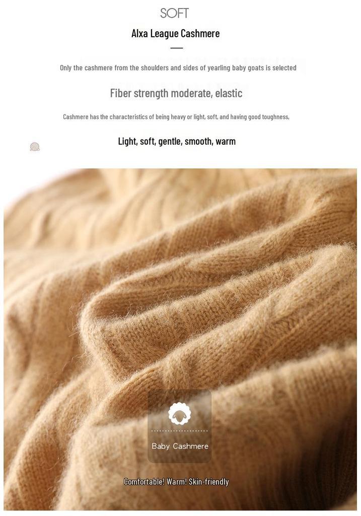 2023 Fall/Winter Cashmere Cable Knit Polo Sweater for Women – Versatile, Fashionable, Retro Lapel Design