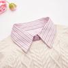 Women's Detachable False Collar Insert Elegant Striped Lapel Faux Half Shirt Blouse Collar Top for Sweater and Dresses