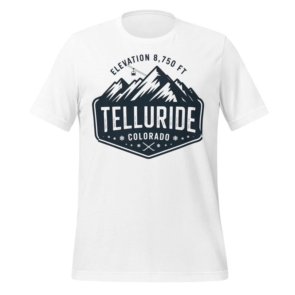 Telluride Colorado T-Shirt Elevation Mountain Unisex Ski Resort Graphic Tee XL