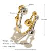 MamacitaSlay 316L Stainless Steel Four Layer Double Color Ball Open Ring Waterproof 18K Gold Plated Jewelry Women's Charm Ring