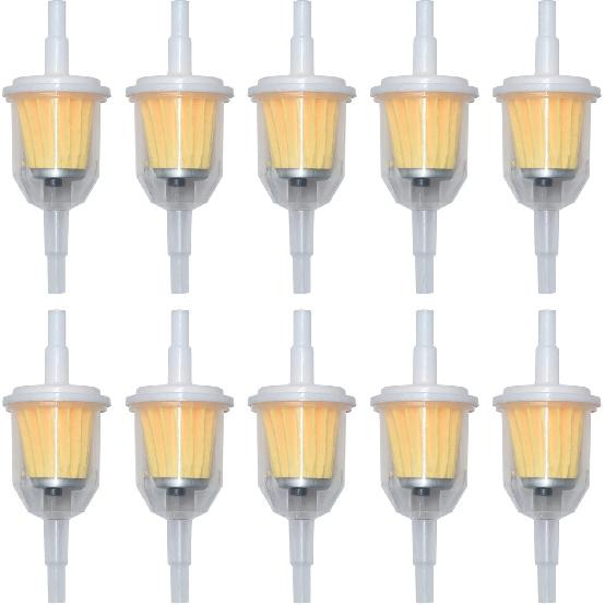 Universal Gas Inline Fuel Filters with Magnet for Motorcycle ATV Quad Go Karts Accessories 3/16 Inch (Pack of 10)