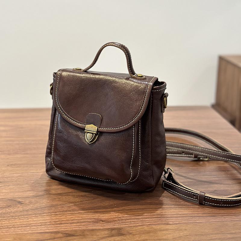 

Johnature Небольшой рюкзак из натуральной кожи, повседневные, универсальные, многофункциональные, женские сумки через плечо