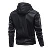 Retro Street PU Leather Jacket Spring and Autumn Men's Hooded Leather Jacket Young Handsome Jacket