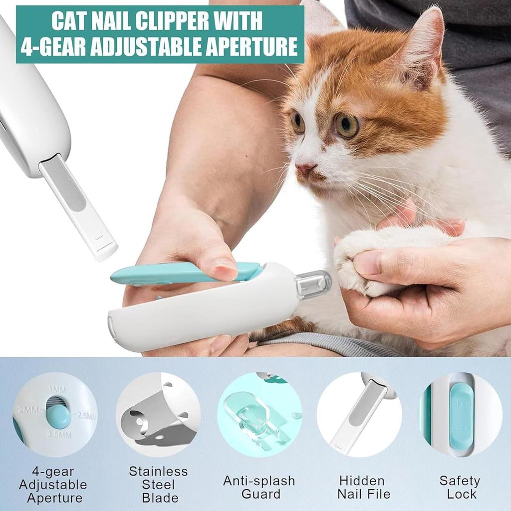 Cortador de unhas profissional para animais de estimação com furo ajustável, cortador de unhas para cães e gatos, aparador de garras para animais de estimação, filhotes, gatinhos, ferramenta de cuidados com a pele