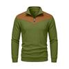 Herbst Winter Herren Color Block Sweatshirt Vertikal Rippstrick Halber Reißverschluss Stehkragen Pullover Wildlederflicken Schulter Ellbogen Vintage Lässig Langarm Oberteile