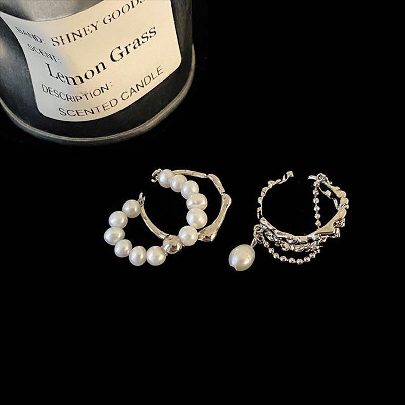 Fashionforward Adjustable Pearl Chain Tassel Ring For Women In Modern Vintage Design
