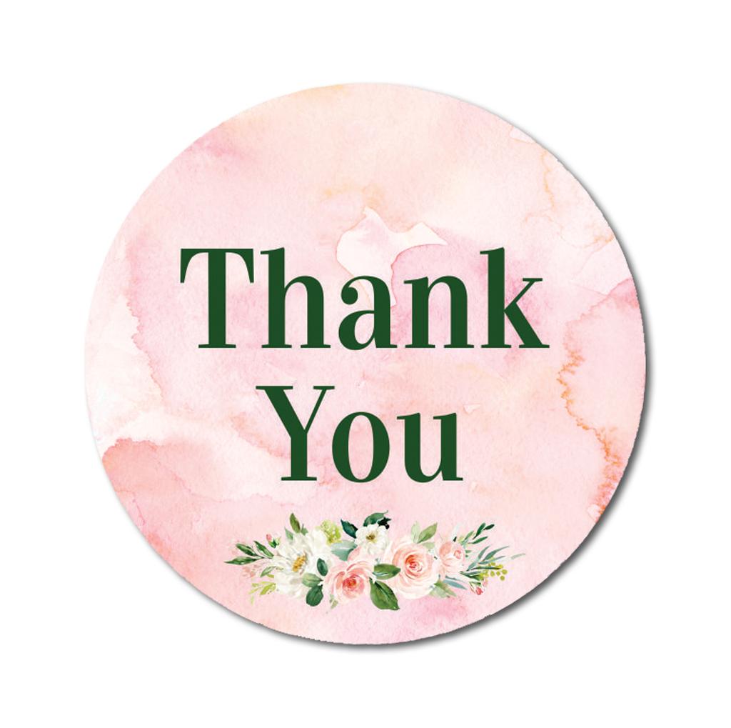 Darling Souvenir Personalized Botanical Floral 1.6 Inches Round Thank You Stickers DIY-45