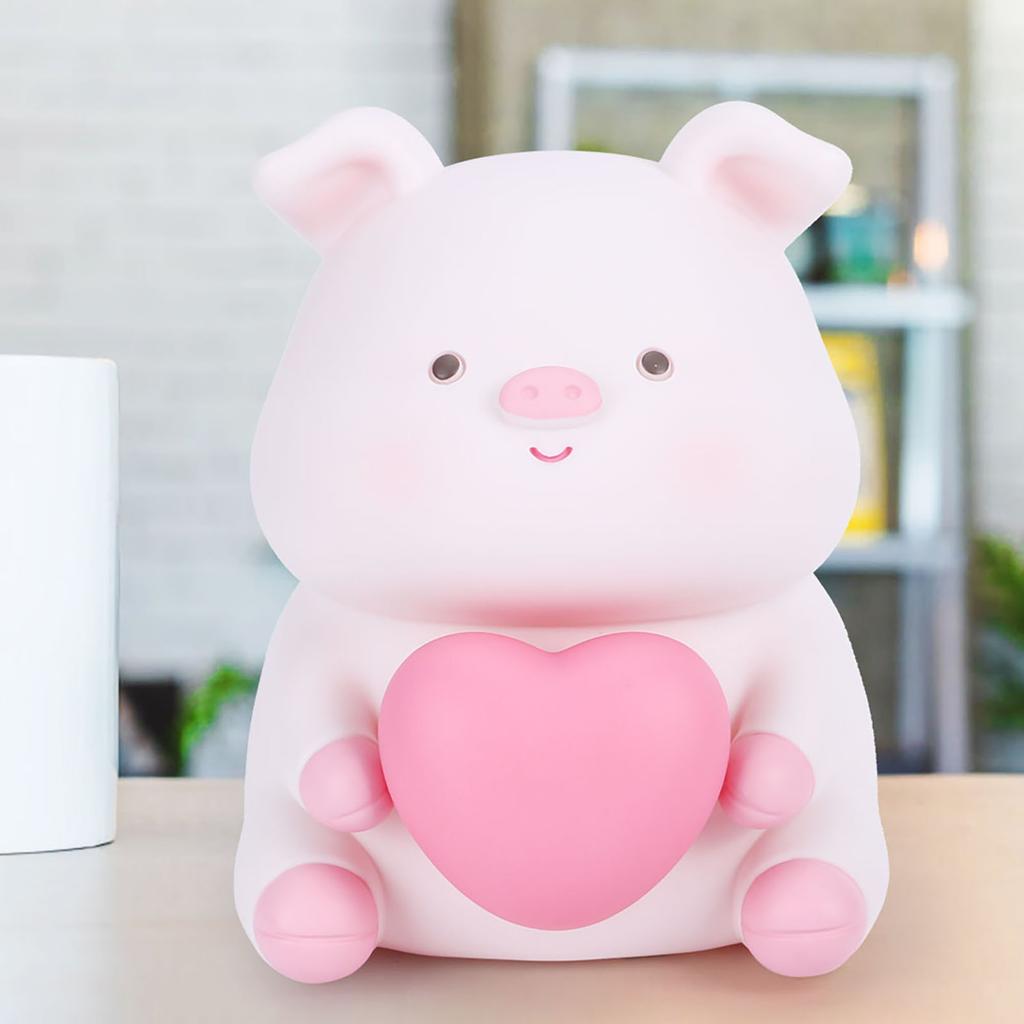 Niedliches Cartoon Sparschwein Spardose Glas mit Nachtlicht Heimdekoration Kindergeschenk Typ A