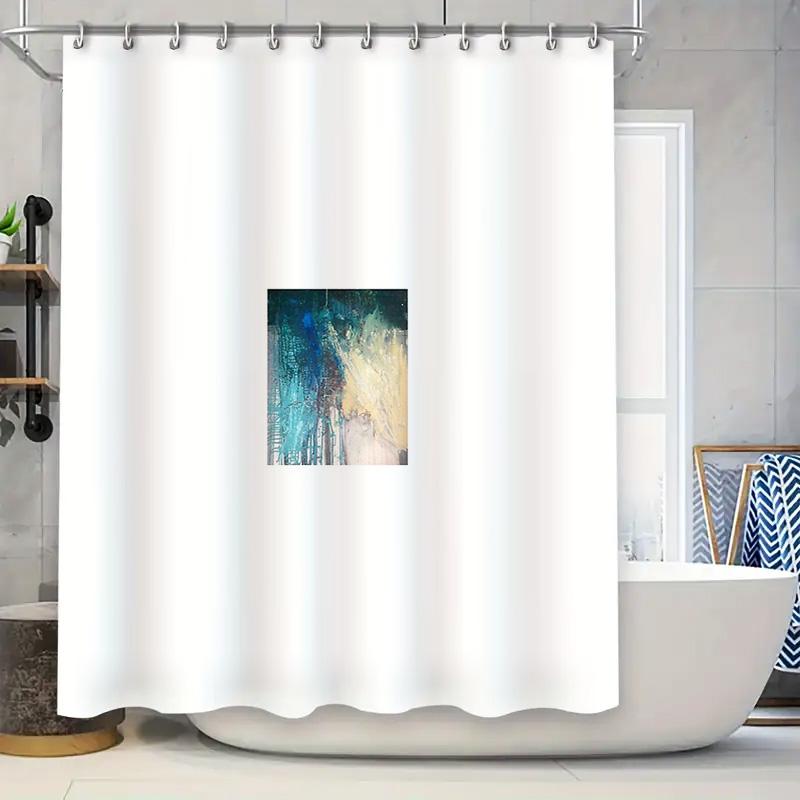 

Abstract Blue Ocean Wave Shower Curtain Modern Art Bathroom Decor Waterproof Fabric Liner W60H190(CM)-1 Pcs