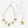 Sea Starfish Coral Shell Beaded Necklace Lightweight Stainless Steel Acrylic Stackable Jewelry For Daily Wear