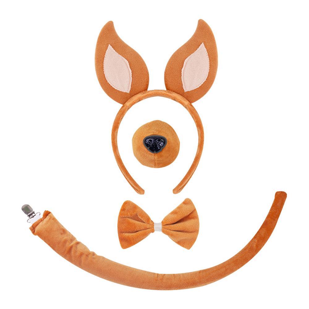 Halloween Animal Ears and Tail Set Holiday Masquerade Pig Costume Props for Kids and Adults