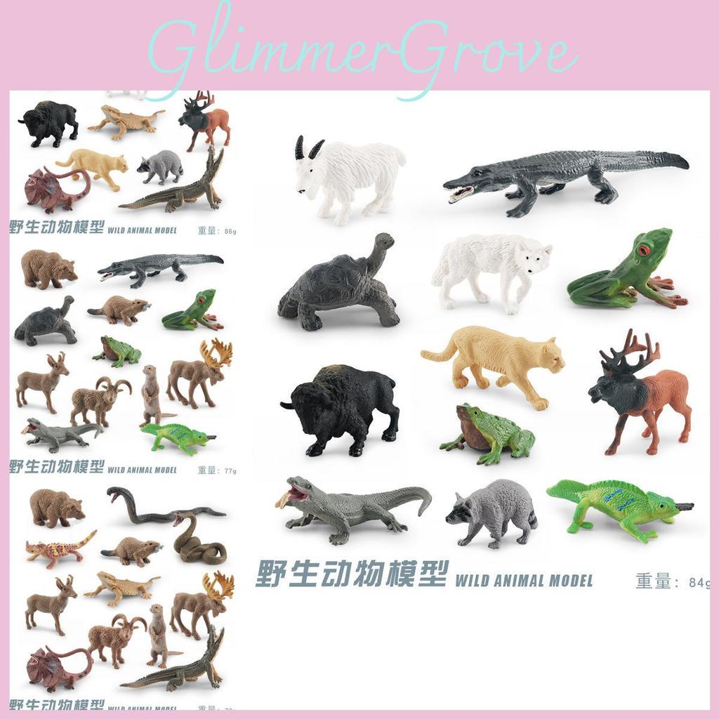 Realistic Forest Animal Figurines Including Reindeer Grizzly Bear And North American Bison Models For Home Decor