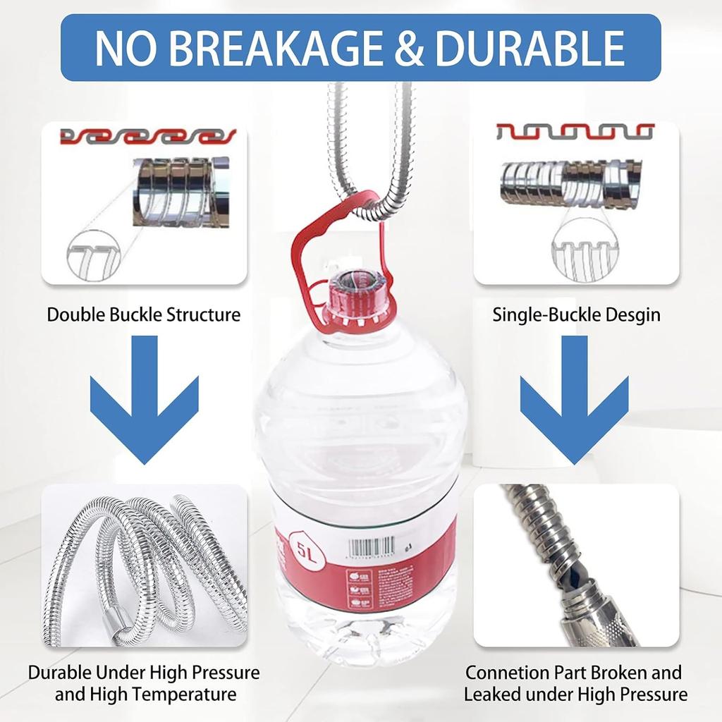 Expandable Shower Hose, 69 Inches Extra Long for Bathing & Toilet Cleaning, Leakproof Flexible Hose Extension with Adjustable Holder