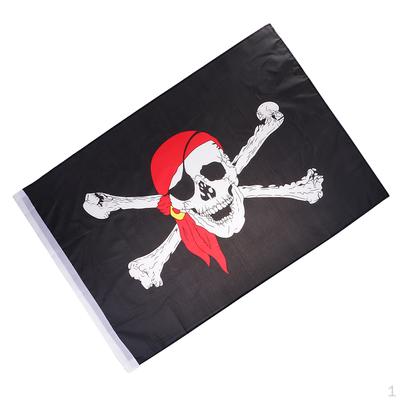 60 x 90 cm große Piraten-Totenkopf-Rot-Bandana-Flagge, 60 x 90 cm, für Wortbecher