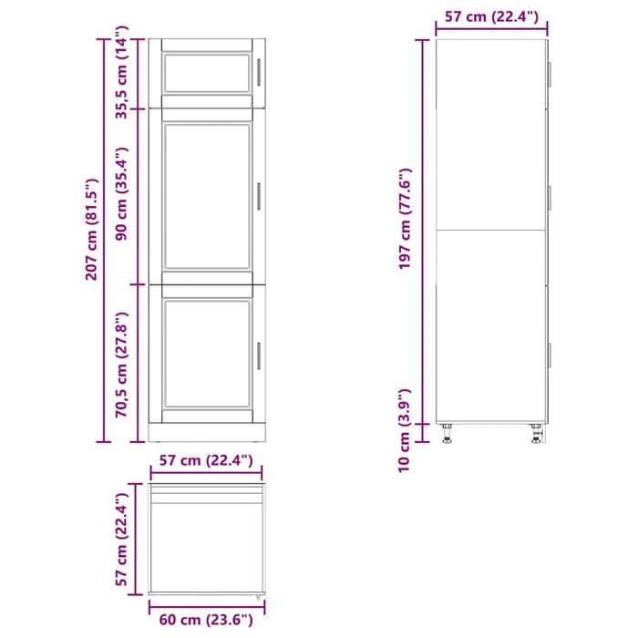 VidaXL Armoire de cuisine Porto noir bois d'ingénierie 854108