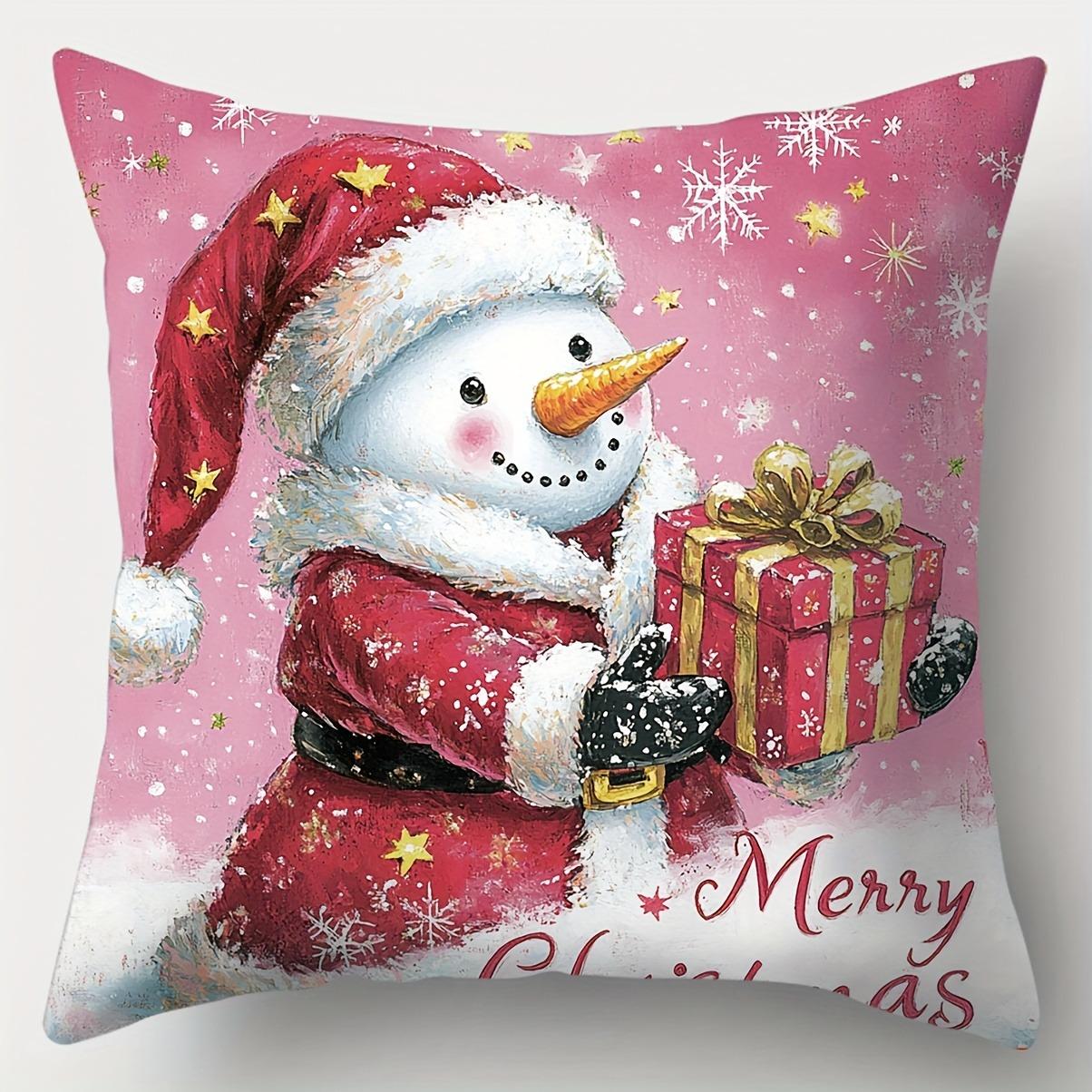 

Домашний Декор С Рождеством Санта и Снеговик Подушки Узор Наволочка Подходит Для Дивана Спальни Автомобиля Наволочка 40x40cm